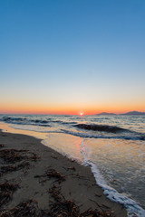 sunset on kos