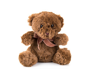 Teddy Bear on Isolate background. bow cute art nice love floor b