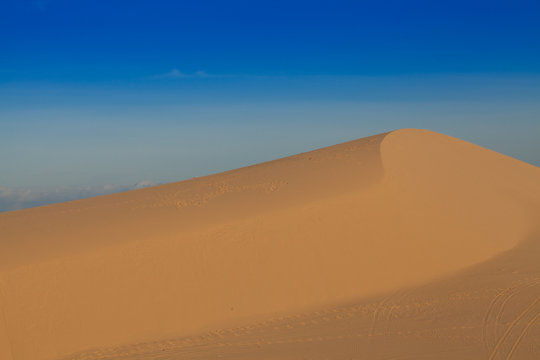 mountain of windy white sand dunes, Muine desert, Phan Thiet, Vietnam