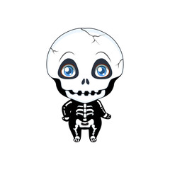 Cute Halloween skeleton illustration