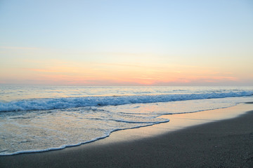 Fototapeta na wymiar Sunset on the sea in Alanya Turkey