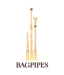 Vector Illustration of Bagpipes for Music Club