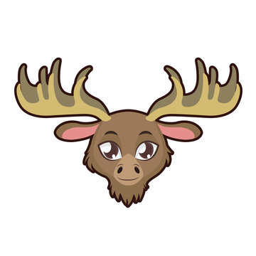 Moose portrait illustration