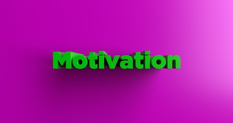 Motivation - 3D rendered colorful headline illustration.  Can be used for an online banner ad or a print postcard.