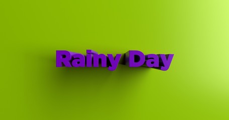 Rainy Day - 3D rendered colorful headline illustration.  Can be used for an online banner ad or a print postcard.