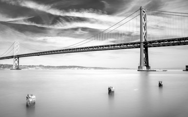 Oakland Bay Bridge in B&W