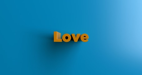 Love - 3D rendered colorful headline illustration.  Can be used for an online banner ad or a print postcard.