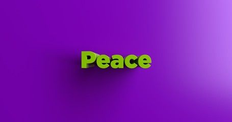 Peace - 3D rendered colorful headline illustration.  Can be used for an online banner ad or a print postcard.