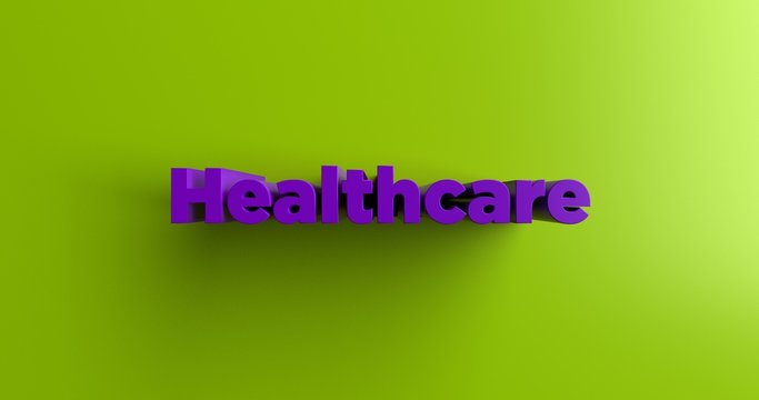 Healthcare - 3D rendered colorful headline illustration.  Can be used for an online banner ad or a print postcard.