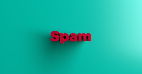 Spam - 3D rendered colorful headline illustration.  Can be used for an online banner ad or a print postcard.