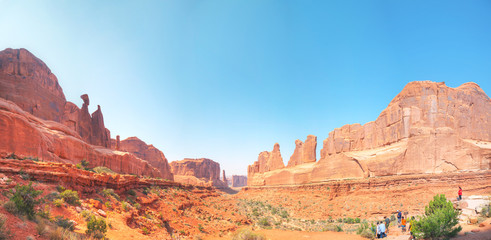 Park Avenue overview at the Arches National park in Utah, USA