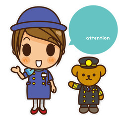 オンナノコ 客室乗務員 右手