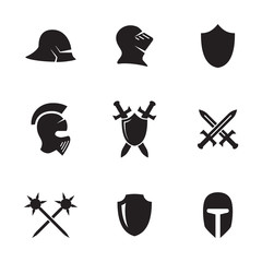 War symbol icons set
