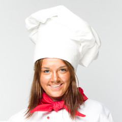 Chef girl smiling