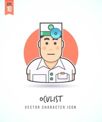 Eye vision doctor illustration People lifestyle and occupation Colorful and stylish flat vector character icon