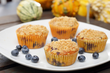 Pumpkin muffins with cranberries