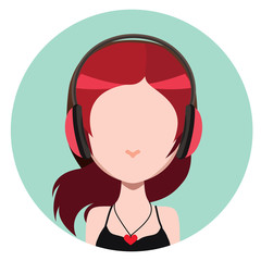 woman with headphones avatar