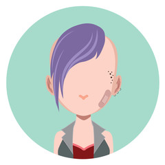 Woman with punk style hair avatar