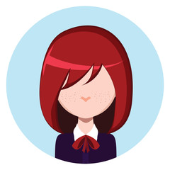 School girl avatar with red hair