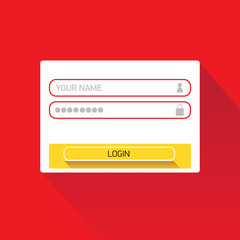 vector Login website template flat design.