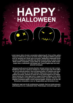 Halloween pumpkin poster vector background