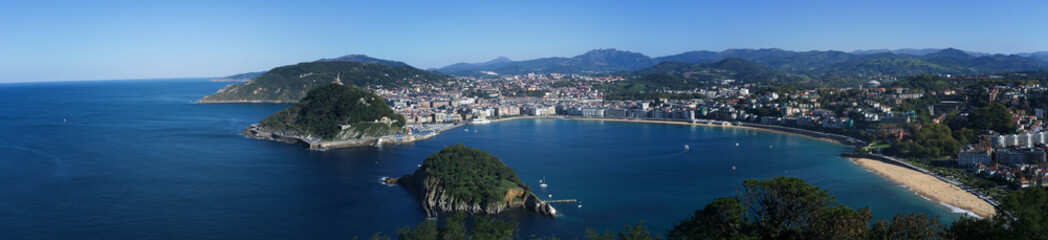 Fototapeta premium Panorámica de La Concha, Donostia-San Sebastián