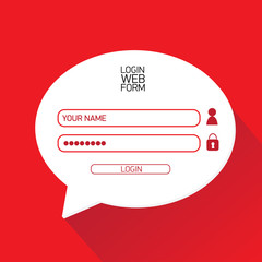 vector Login website template flat design.