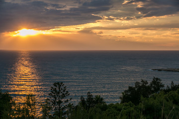 Ionian sea at sunset