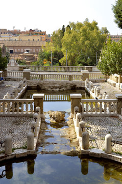 Nymph Fountain in park of Colle Oppio Rome