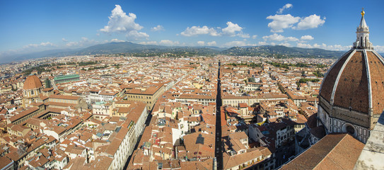 panoramic view to Florence in summer day in Italy