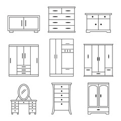 cupboard outline icons