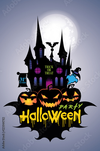 Halloween Party Poster Trick Or Treat Happy Message Halloween Party Poster Trick Or Treat Happy Message