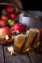 Apple cider with cinnamon