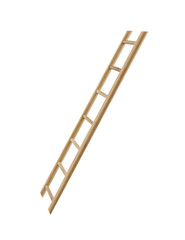 Wooden ladder isolated.