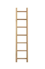 Deurstickers Wooden ladder isolated. © Denis Rozhnovsky