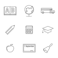 School linear icons