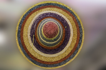 composizione a colori di cappello spagnolo sombrero visto dall’alto