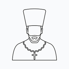 Orthodox priest Vector illustration. Religion icon. Silhouette. Flat style.