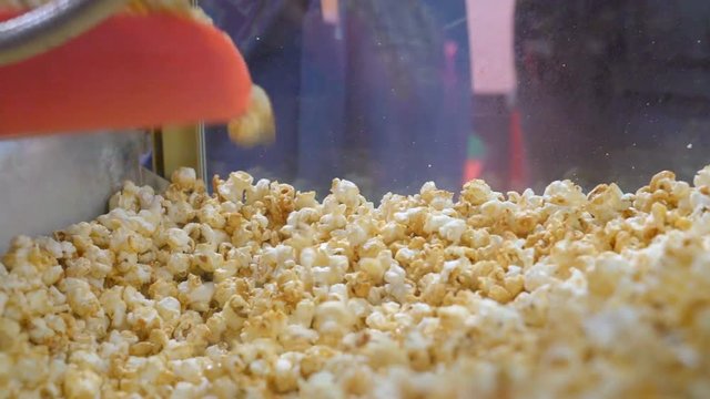 Popcorn Ready For Use. Buckets Typed Portion.