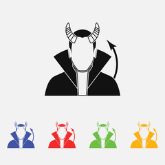 Demon Vector illustration. Religion icon. Silhouette. Flat style.