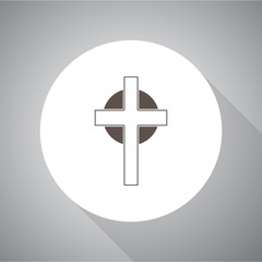 Vector illustration of cross. Religion icon. Silhouette. Flat style.