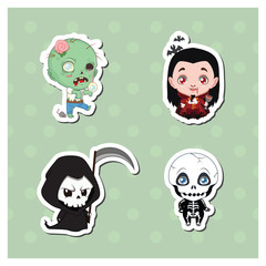  Halloween people sticker set