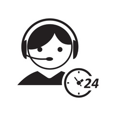 24 hour service vector icon