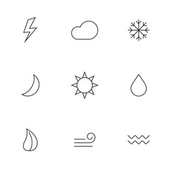 Nature icons linear