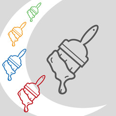 brush paint. Vector image brush paint. Silhouette brush paint. Flat icon brush paint. Illustration brush paint.