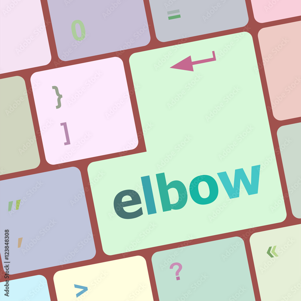 Poster elbow button on computer pc keyboard key