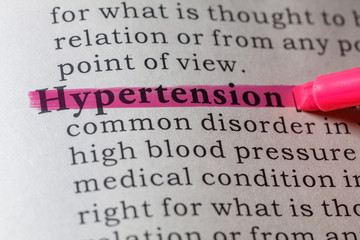 Fototapeta premium Dictionary definition of hypertension