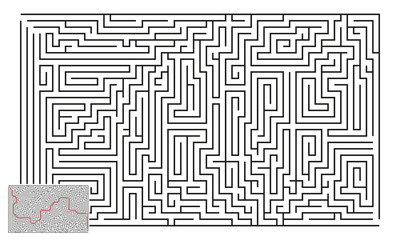 Large Vector Horizontal Maze with Answer 20