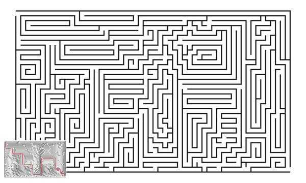 Large Vector Horizontal Maze with Answer 17