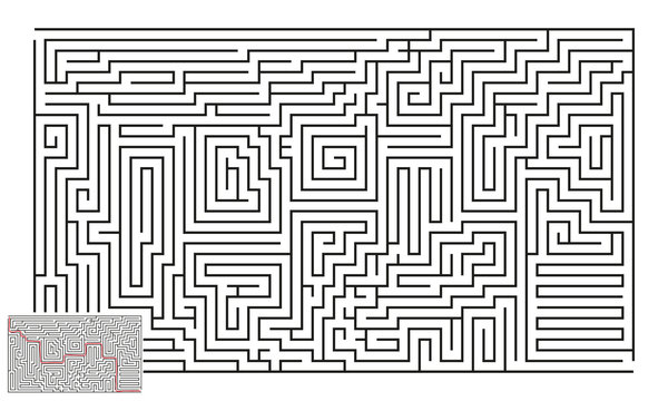Large Vector Horizontal Maze with Answer 19